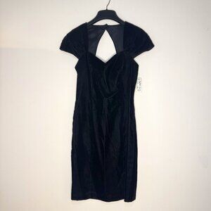 NWT Roberta Bridal Vintage 80s Black Dress with Diamond Cut-Out Back Size 3/4
